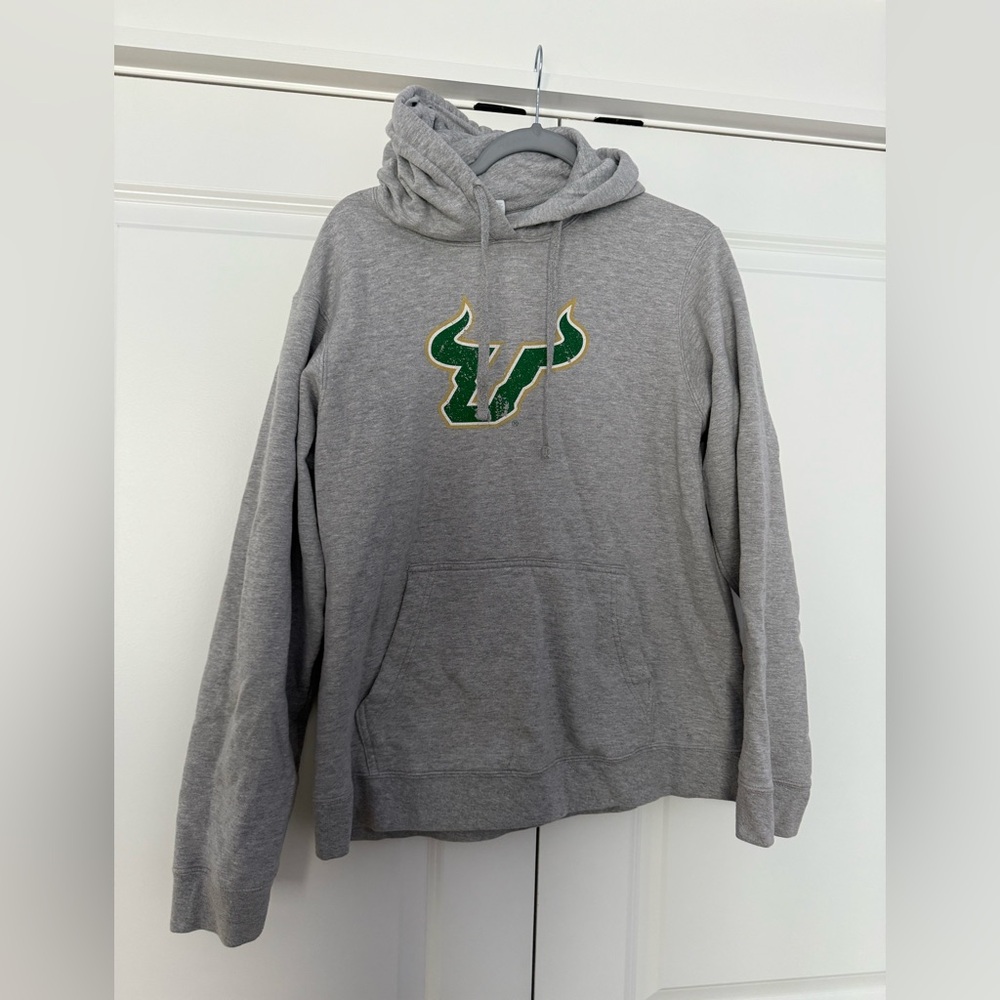 Heather Gray Sweater with Green Logo Design